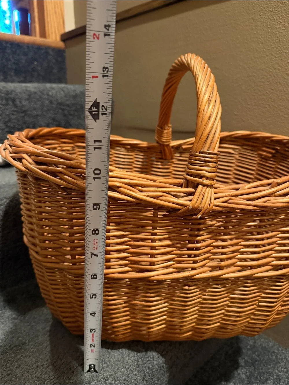 Vintage Woven Natural Rattan Wicker Basket
